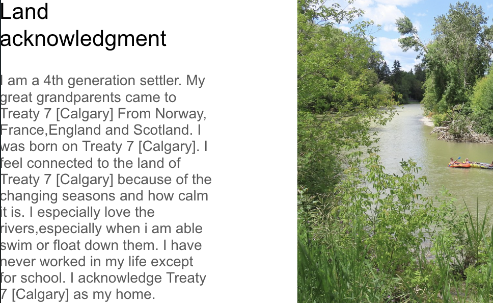 land acknowledgement student